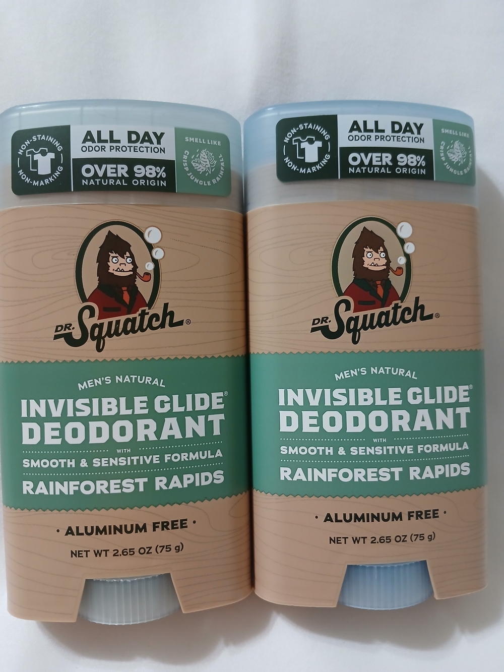 Dr Squatch-Men's Natural Invisible Glide Deodorant - Rainforest Rapids -2 Set